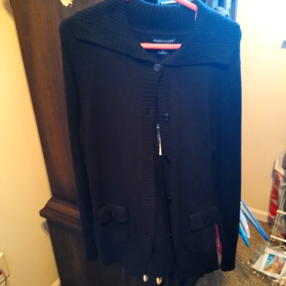 Karen Scott black cardigan sweater
